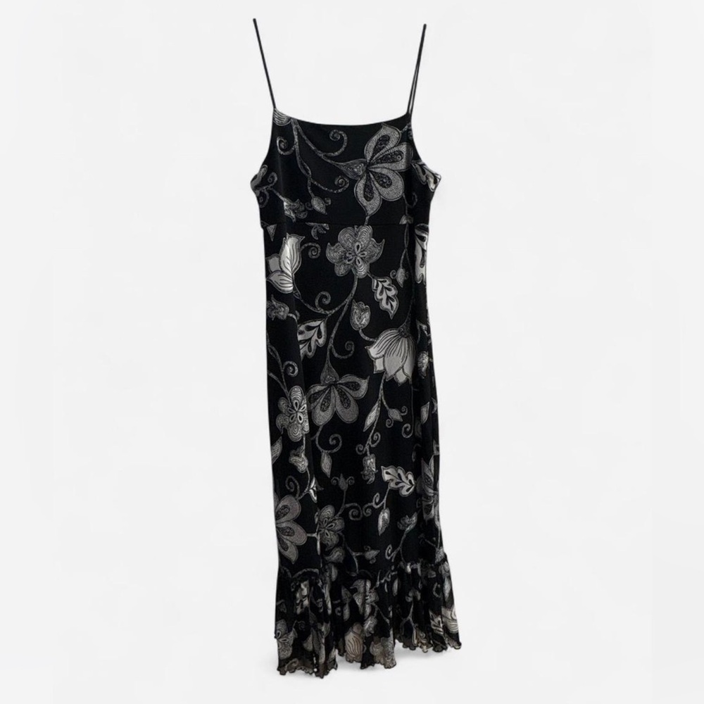 The Limited Black and Gray Floral Maxi Dress